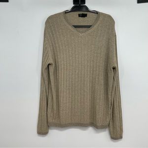 Vintage North 44 Sweater Large  Italian Yarn Merino Wool Blend Pullover V Neck